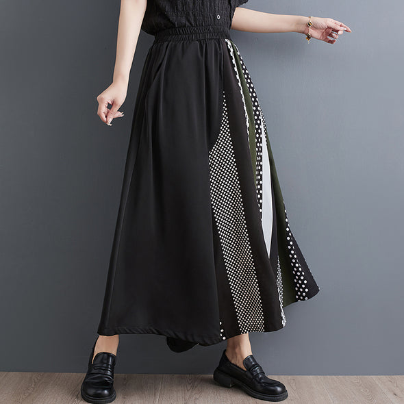 韓国ファッション　切り替え　着瘦せ　合わせやすい　モード系　夏スカート
