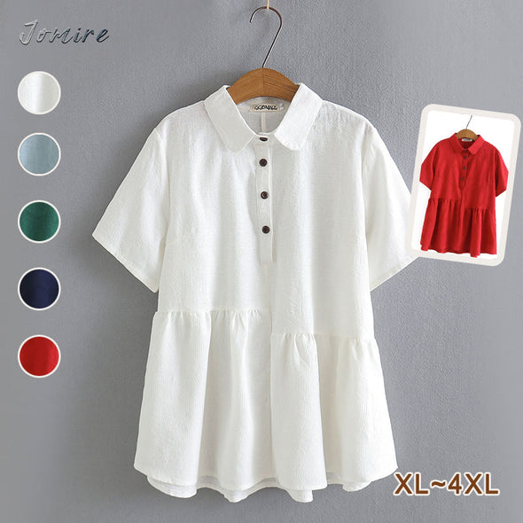 【XL～4XL】韓国ファッション　シンプル　無地　カジュアル　夏シャツ