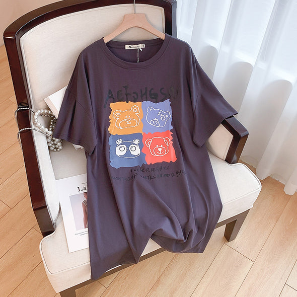 【3XL~7XL】カートゥーン 人気Ｔシャツ　ゆるシルエット　夏定番可愛い動物Ｔシャツ