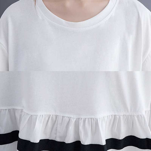 韓国ファッション　ラウンドネック　着瘦せ　シンプルＴシャツ　夏定番Tシャツ