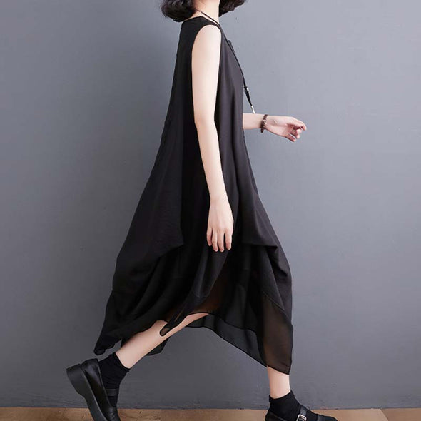 【M~2XL】韓国ファッション　タック入り　ジャンパースカート　おしゃれワンピース　夏ワンピース