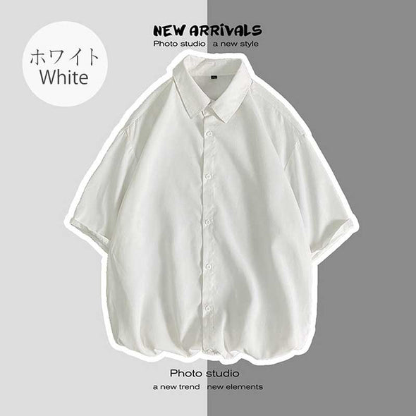 【M~5XL】多色展開　ゆったり　おしゃれシャツ　人気　夏定番　無地　合わせやすいシャツ